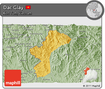 Savanna Style 3D Map of Dac Glay