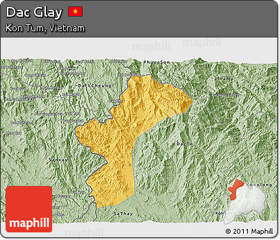 Savanna Style 3D Map of Dac Glay