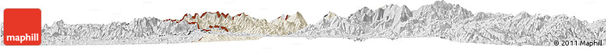 Shaded Relief Horizon Map of Dac Glay, desaturated Shaded Relief Horizon Map of Dac Glay, desaturated