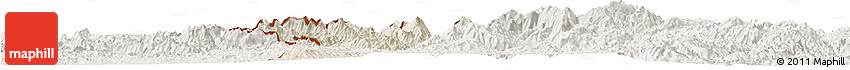 Shaded Relief Horizon Map of Dac Glay, lighten Shaded Relief Horizon Map of Dac Glay, lighten