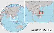 Gray Location Map of Dac Glay, within the entire country