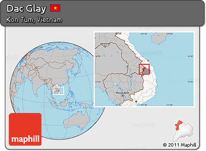 Gray Location Map of Dac Glay, highlighted country, highlighted parent region
