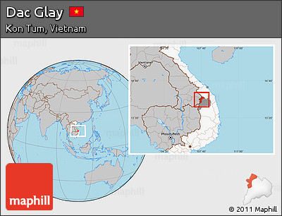 Gray Location Map of Dac Glay, highlighted country, highlighted parent region