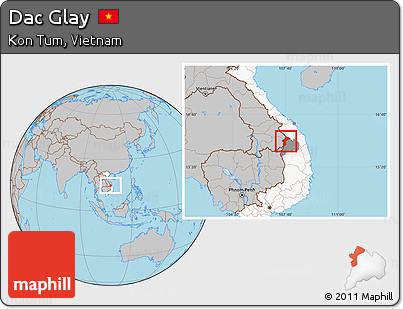 Gray Location Map of Dac Glay, highlighted country, highlighted parent region