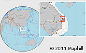Gray Location Map of Dac Glay, highlighted country, highlighted parent region