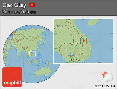 Savanna Style Location Map of Dac Glay