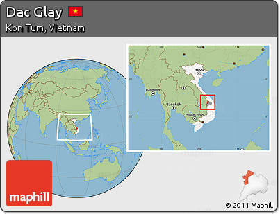 Savanna Style Location Map of Dac Glay, highlighted country, highlighted parent region, within the entire country