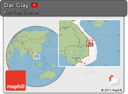 Savanna Style Location Map of Dac Glay, highlighted country, highlighted parent region