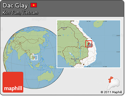 Savanna Style Location Map of Dac Glay, highlighted country, highlighted parent region