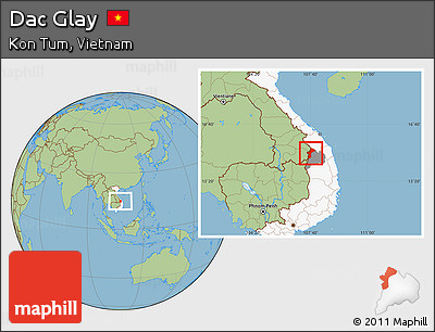 Savanna Style Location Map of Dac Glay, highlighted country, highlighted parent region