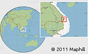 Savanna Style Location Map of Dac Glay, highlighted country