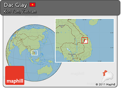 Savanna Style Location Map of Dac Glay, highlighted parent region