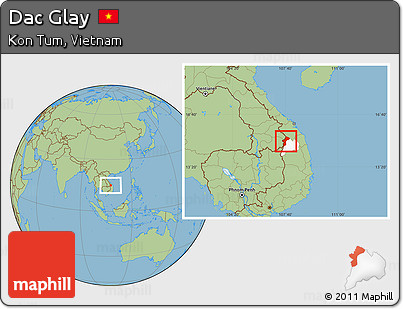 Savanna Style Location Map of Dac Glay, highlighted parent region