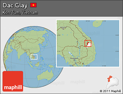 Savanna Style Location Map of Dac Glay, highlighted parent region