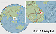 Savanna Style Location Map of Dac Glay, highlighted parent region, hill shading