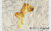 Physical Map of Dac Glay, shaded relief outside