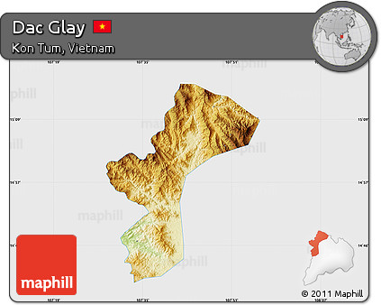 Physical Map of Dac Glay, single color outside