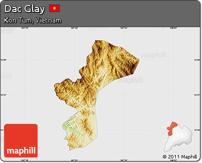 Physical Map of Dac Glay, single color outside