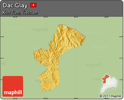 Savanna Style Map of Dac Glay, single color outside