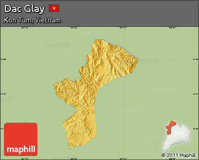 Savanna Style Map of Dac Glay, single color outside