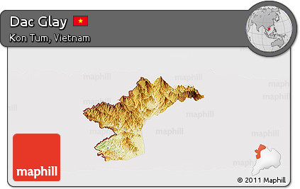 Physical Panoramic Map of Dac Glay, cropped outside