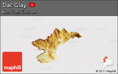 Physical Panoramic Map of Dac Glay, cropped outside