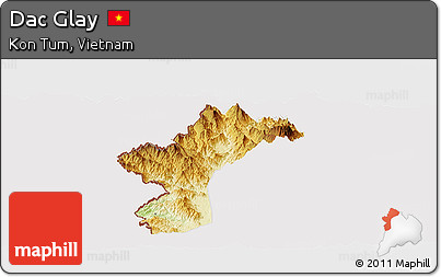 Physical Panoramic Map of Dac Glay, cropped outside