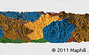 Political Panoramic Map of Dac Glay, darken
