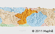 Political Panoramic Map of Dac Glay, lighten