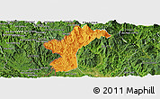 Political Panoramic Map of Dac Glay, satellite outside