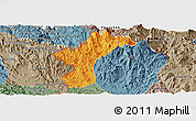 Political Panoramic Map of Dac Glay, semi-desaturated