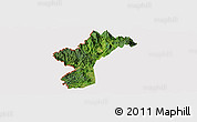 Satellite Panoramic Map of Dac Glay, cropped outside