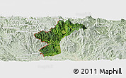 Satellite Panoramic Map of Dac Glay, lighten
