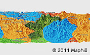 Satellite Panoramic Map of Dac Glay, political outside