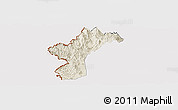 Shaded Relief Panoramic Map of Dac Glay, cropped outside