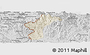 Shaded Relief Panoramic Map of Dac Glay, desaturated