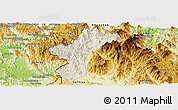 Shaded Relief Panoramic Map of Dac Glay, physical outside