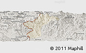 Shaded Relief Panoramic Map of Dac Glay, semi-desaturated