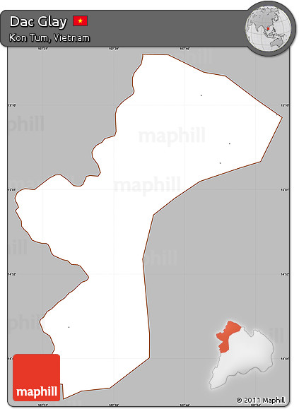Gray Simple Map of Dac Glay, cropped outside