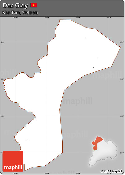 Gray Simple Map of Dac Glay, cropped outside