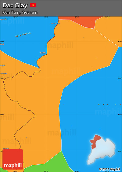 Political Simple Map of Dac Glay