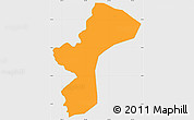 Political Simple Map of Dac Glay, single color outside
