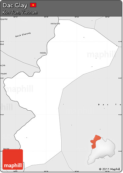 Silver Style Simple Map of Dac Glay