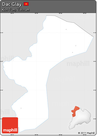 Silver Style Simple Map of Dac Glay, single color outside