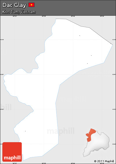 Silver Style Simple Map of Dac Glay, single color outside