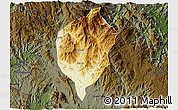 Physical 3D Map of Dac To, darken