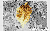 Physical 3D Map of Dac To, desaturated