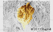 Physical 3D Map of Dac To, lighten, desaturated