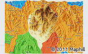Physical 3D Map of Dac To, political outside