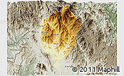 Physical 3D Map of Dac To, semi-desaturated